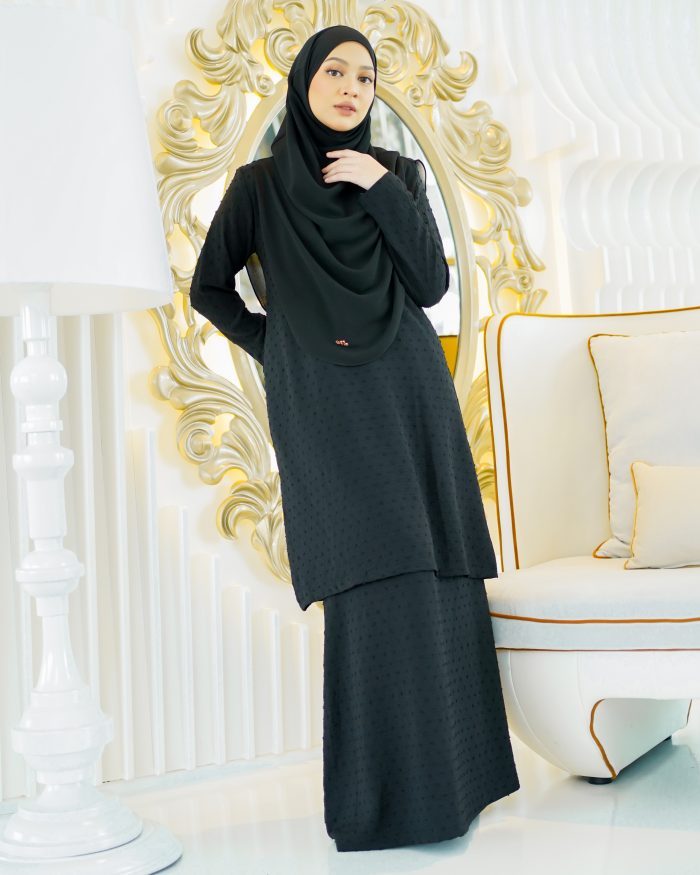 Baju Kurung Moden Rania - Jade Black - Image 2