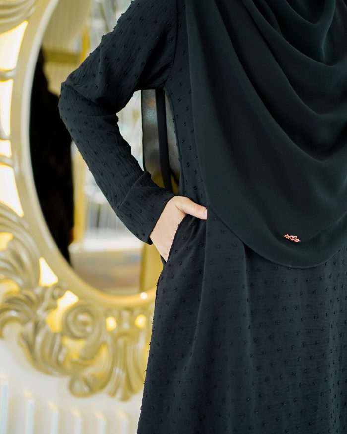 Baju Kurung Moden Rania - Jade Black - Image 4