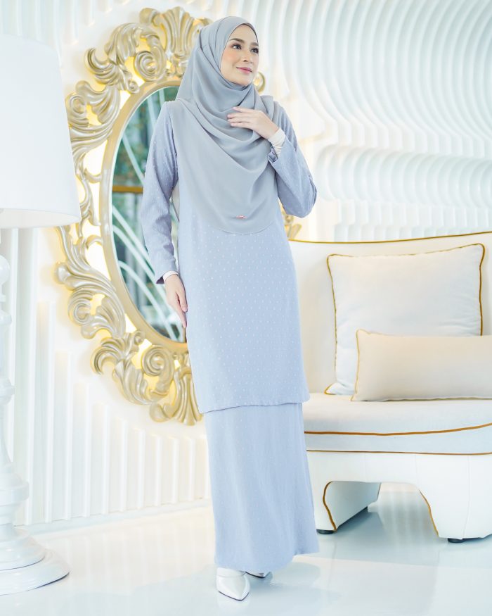 Baju Kurung Moden Rania - Ash Grey