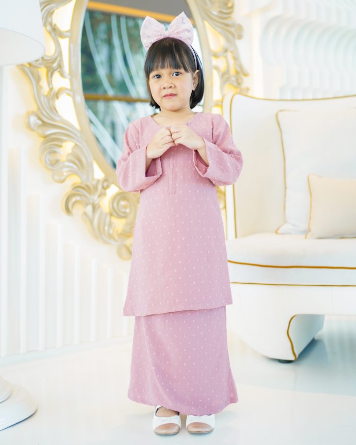 Baju Kurung Moden Rania Kids - Candy Pink