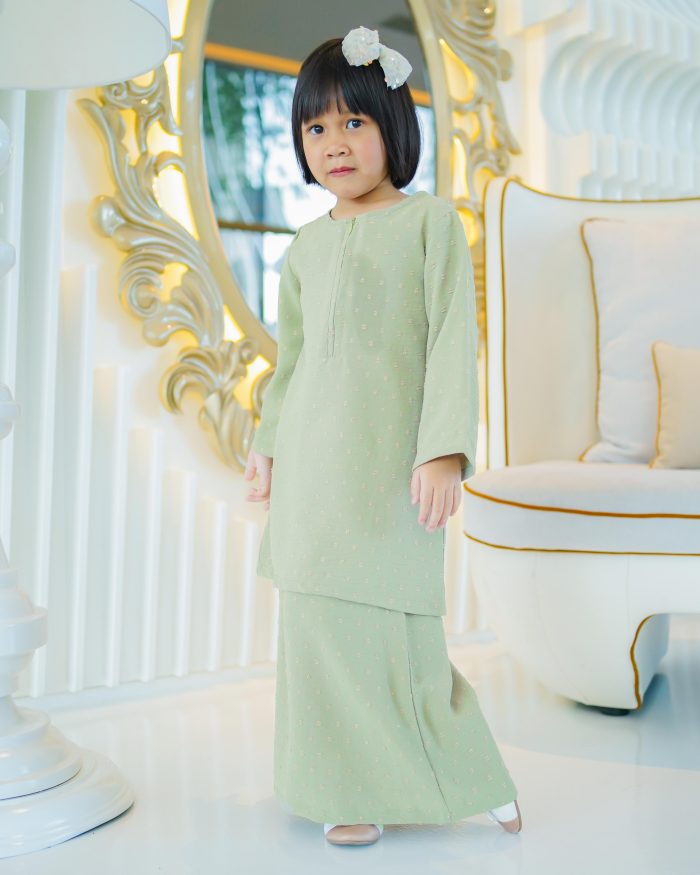 Baju Kurung Moden Rania Kids - Sage Green