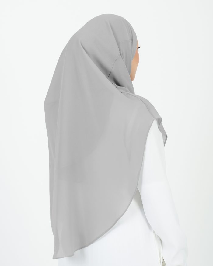 [AS-IS] Tudung Sarung Instant Chiffon Lustia (XL) - Light Grey - Image 4