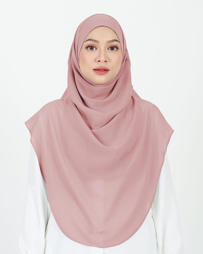Tudung Sarung Instant Chiffon Lustia (XL) - Light Mauve - Image 2