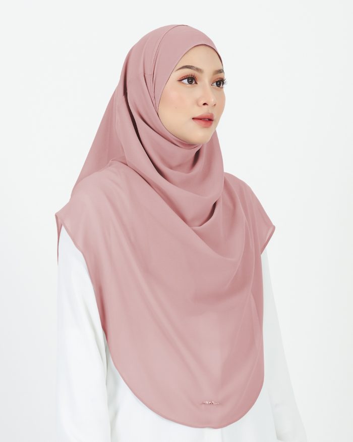 Tudung Sarung Instant Chiffon Lustia (XL) - Light Mauve - Image 3