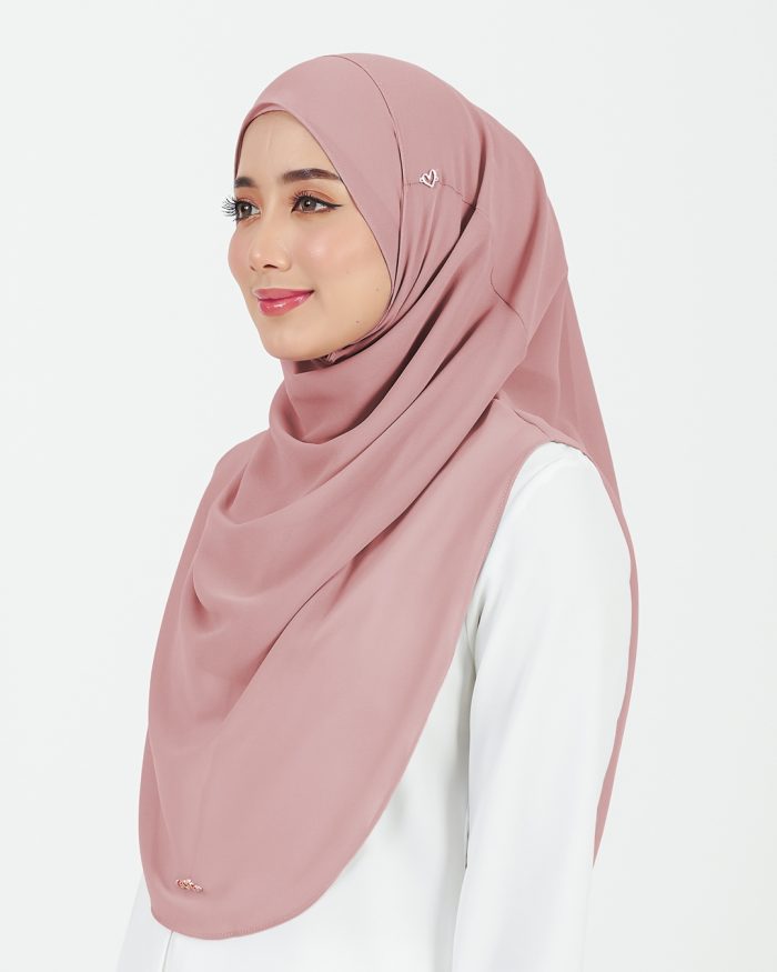 Tudung Sarung Instant Chiffon Lustia (L) - Light Mauve