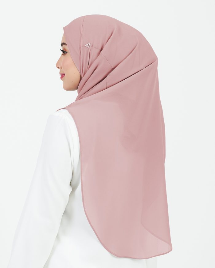 Tudung Sarung Instant Chiffon Lustia (L) - Light Mauve - Image 4