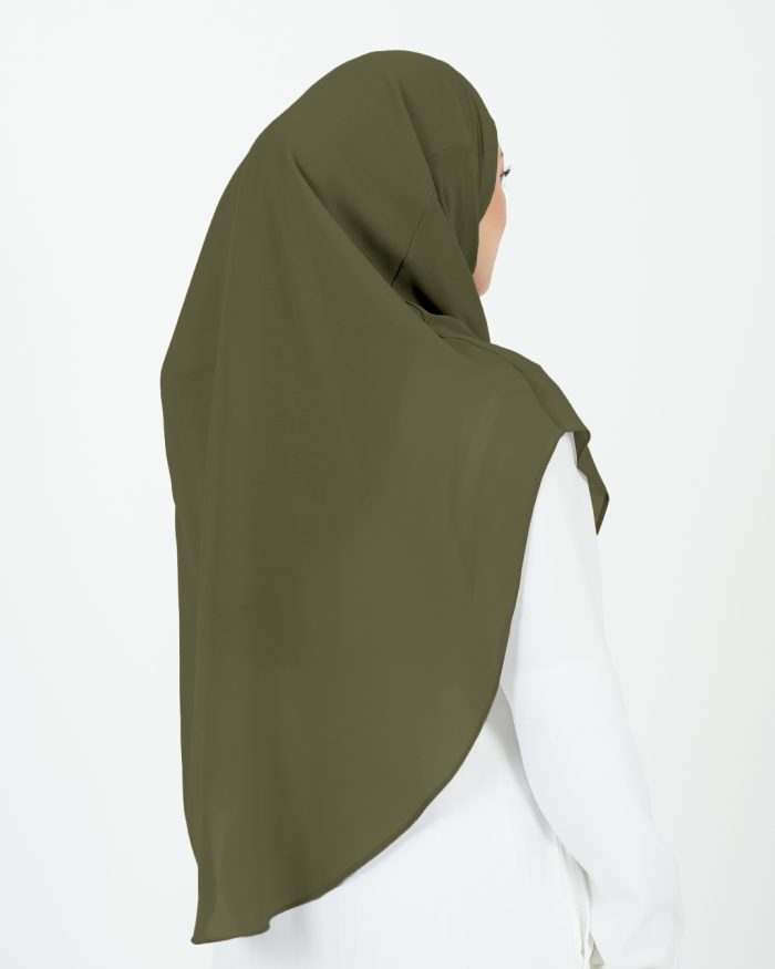 [AS-IS] Tudung Sarung Instant Chiffon Lustia (XL) - Olive Green - Image 4