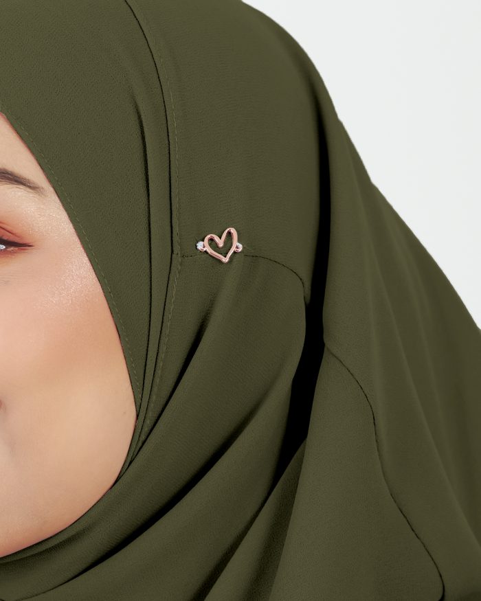 [AS-IS] Tudung Sarung Instant Chiffon Lustia (XL) - Olive Green - Image 5