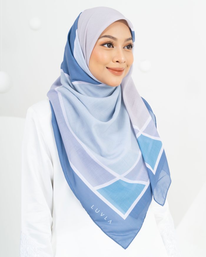 Tudung Bawal Cotton Kueh Koci - Blue Lolly - Image 2