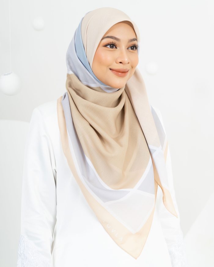 Tudung Bawal Cotton Kueh Koci - Pumpkin Spice - Image 2
