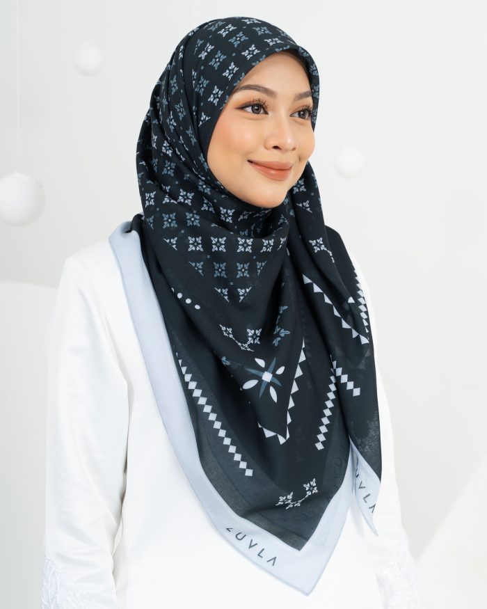 Tudung Bawal Cotton Turkish Delight - Black Mulberry - Image 2
