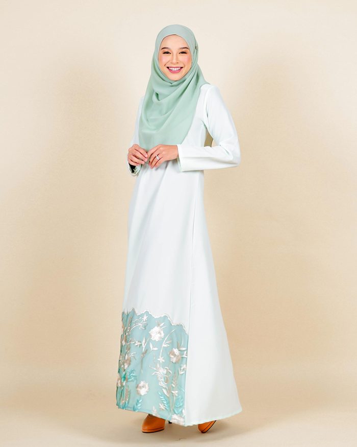 Abaya Lace Syarifah - Minty Green - Image 2