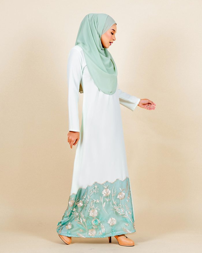 Abaya Lace Syarifah - Minty Green - Image 4