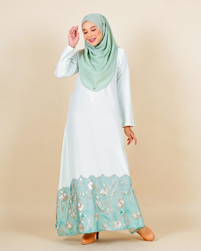 Abaya Lace Syarifah - Minty Green