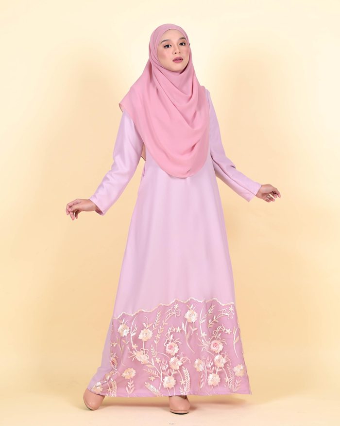 Abaya Lace Syarifah - Pinky Blush - Image 4