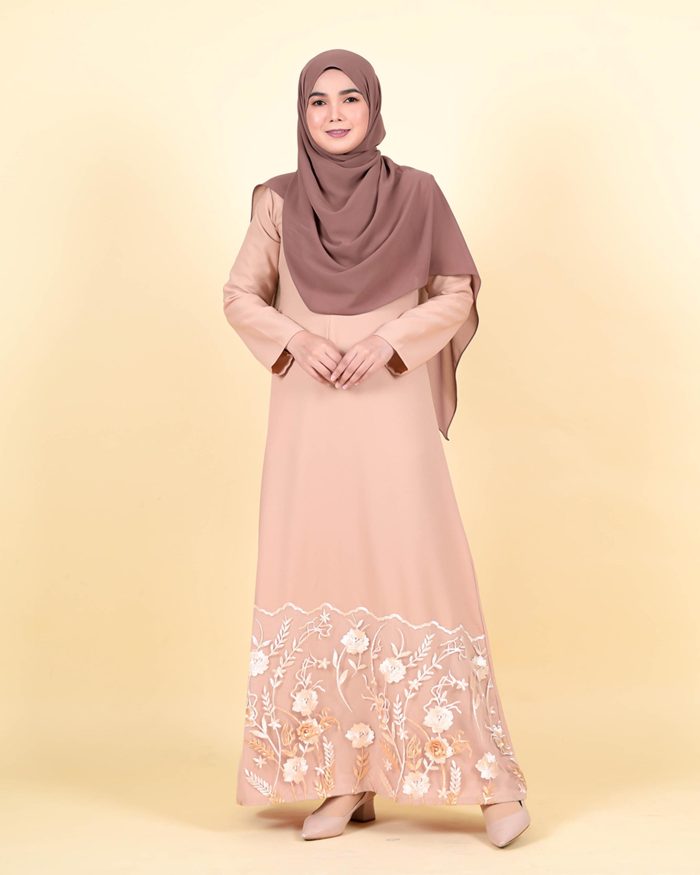 Abaya Lace Syarifah - Tan Nude - Image 2