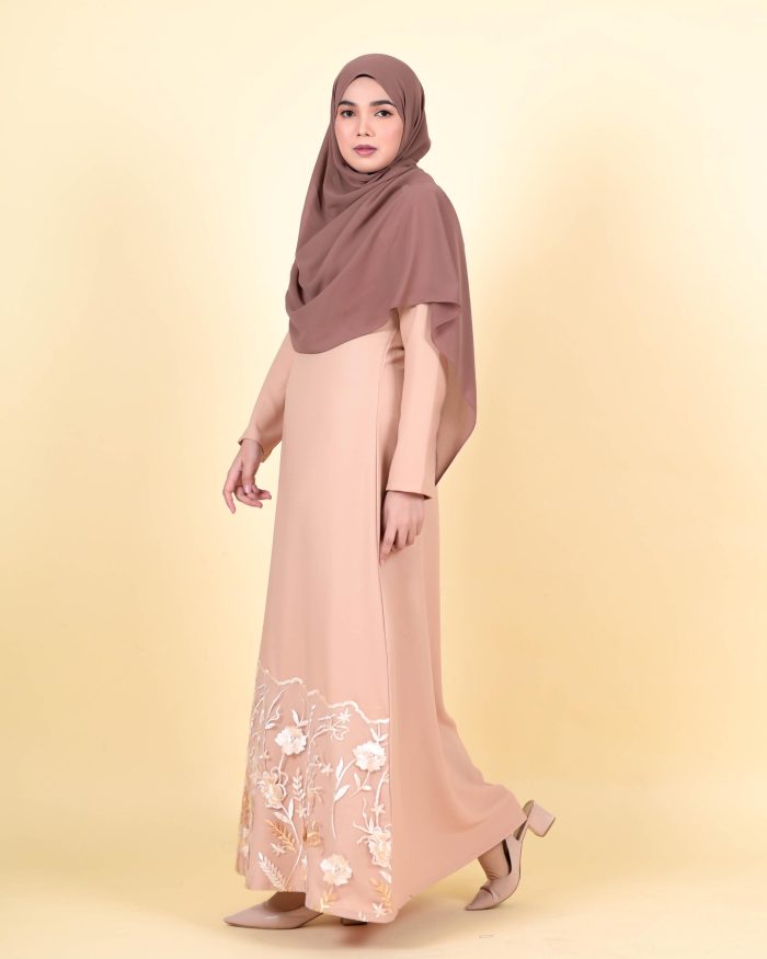 Abaya Lace Syarifah - Tan Nude