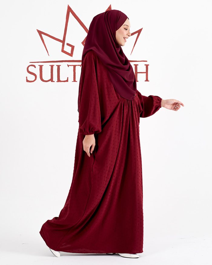 Dress Soraya - Burgundy Red - Image 3