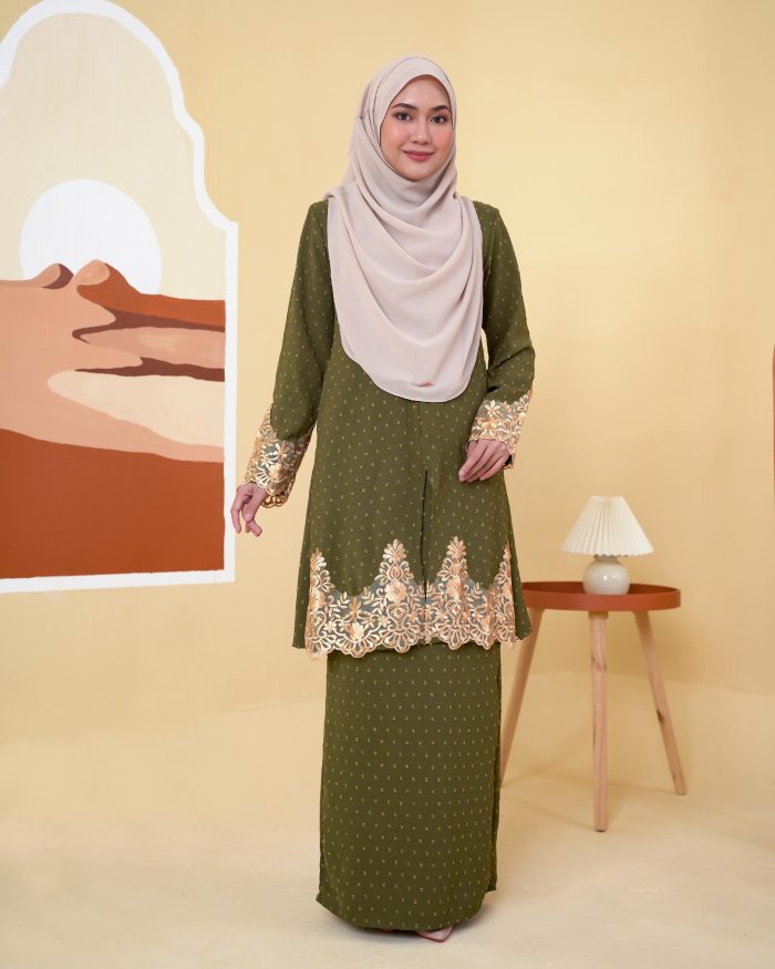 Baju Kebaya Lace Syawali - Olive