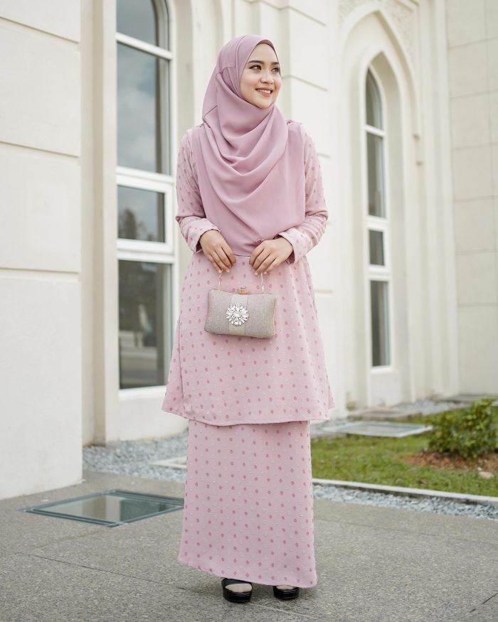 Baju Kurung Pahang Latisha - Snowy Pink