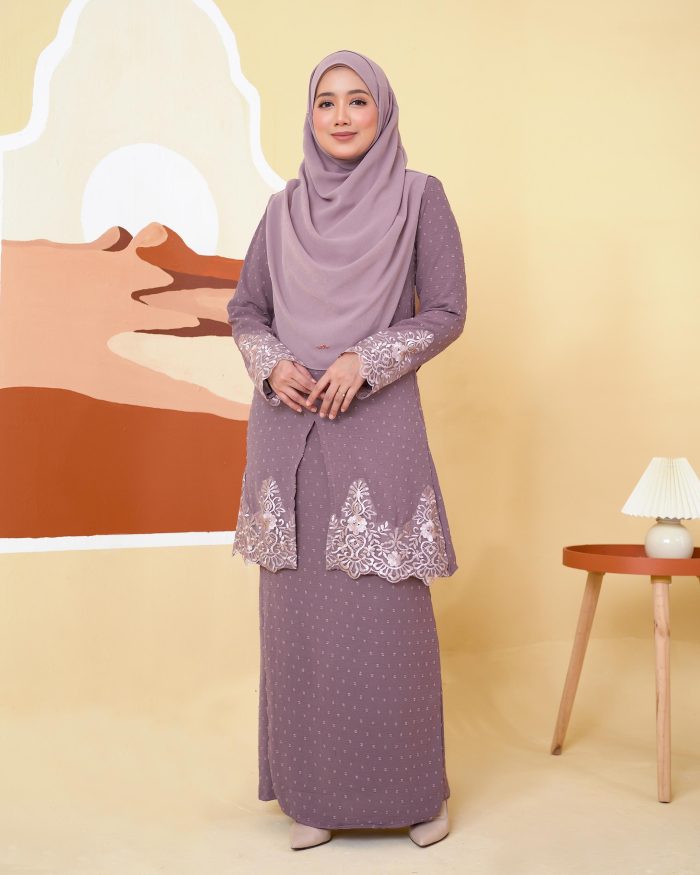 Baju Kebaya Lace Syawali - Lilac Purple