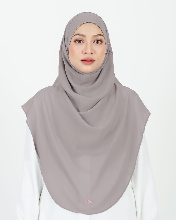 Tudung Sarung Instant Chiffon Lustia (XL) - Thistle Grey