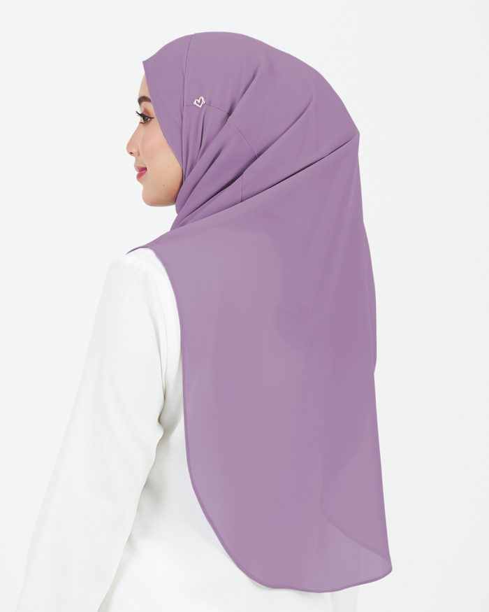 Tudung Sarung Instant Chiffon Lustia (L) - Lavender - Image 4