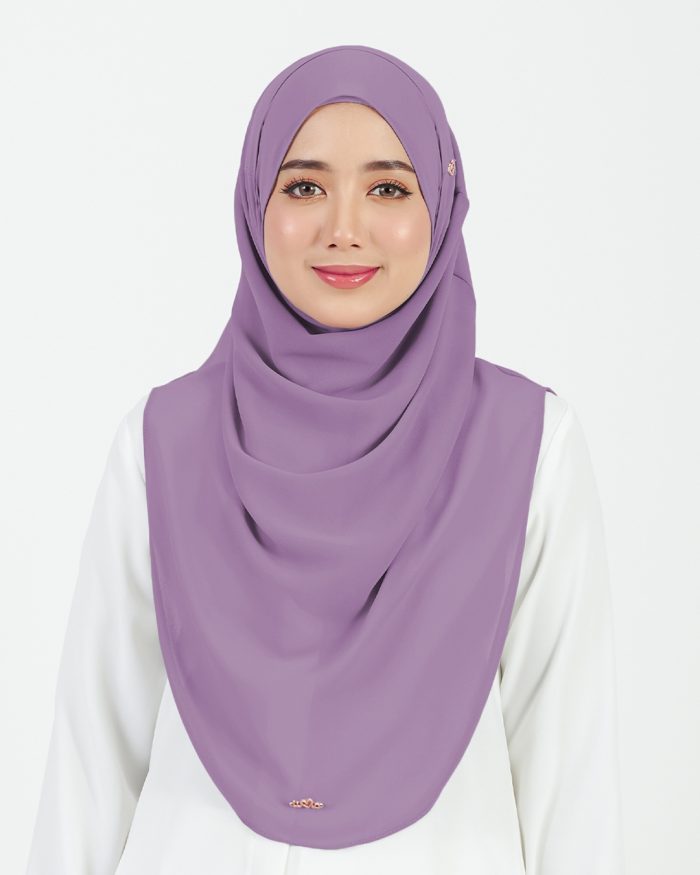 Tudung Sarung Instant Chiffon Lustia (L) - Lavender