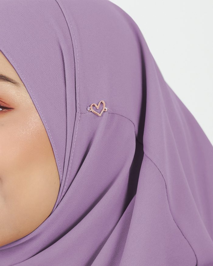 Tudung Sarung Instant Chiffon Lustia (L) - Lavender - Image 5