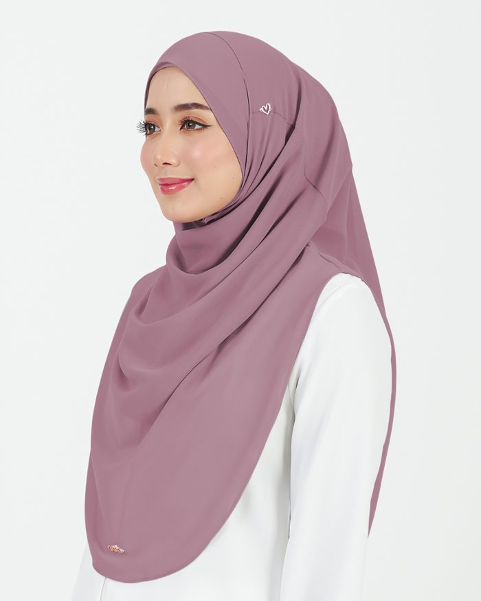 Tudung Sarung Instant Chiffon Lustia (L) - Mauve Purple - Image 2