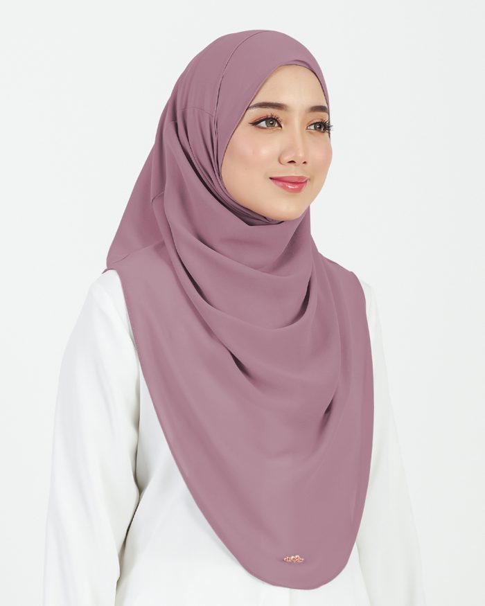 Tudung Sarung Instant Chiffon Lustia (L) - Mauve Purple - Image 3