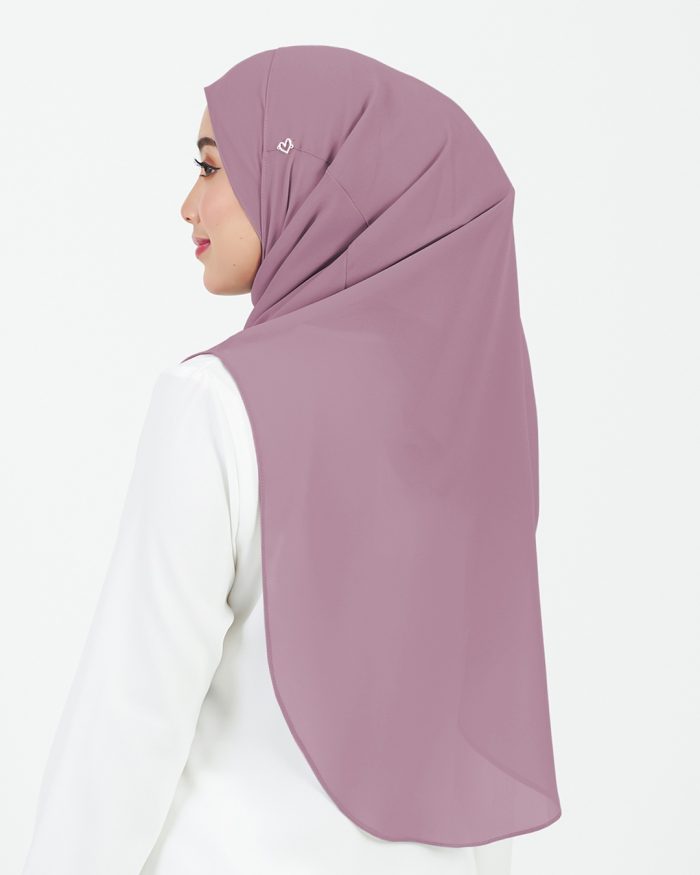 Tudung Sarung Instant Chiffon Lustia (L) - Mauve Purple - Image 4