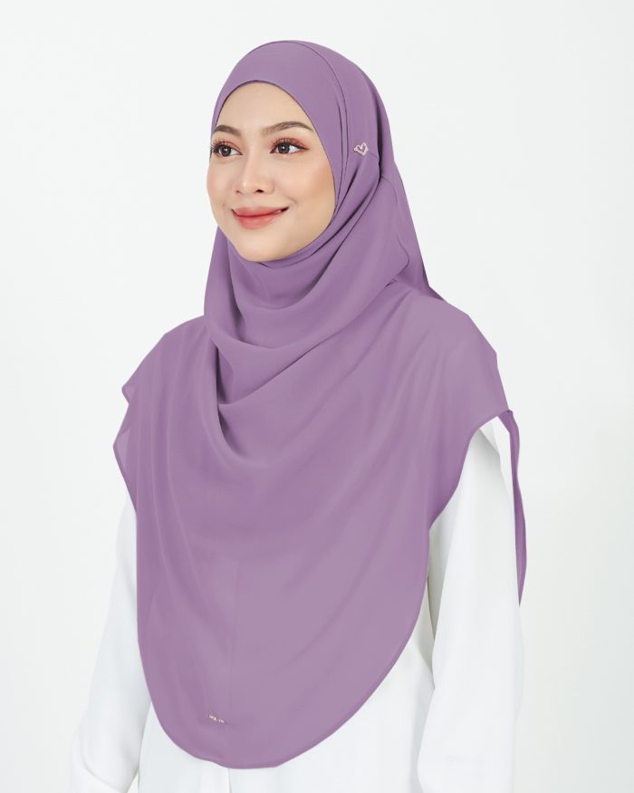 Tudung Sarung Instant Chiffon Lustia (XL) - Lavender - Image 2