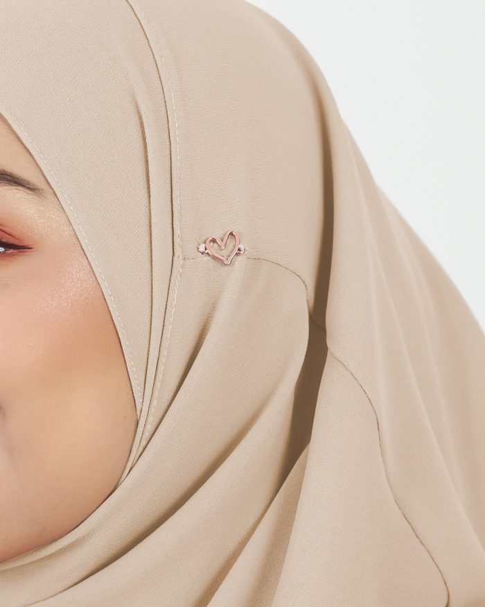 Tudung Sarung Instant Chiffon Lustia (XL) - Oat Brown - Image 5