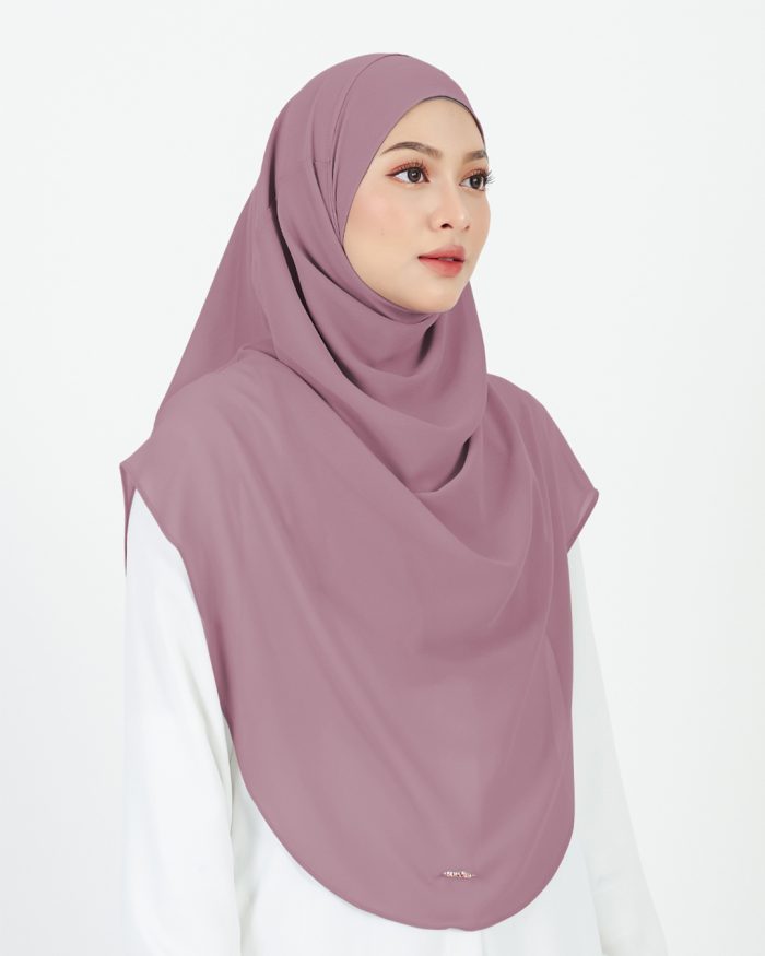 Tudung Sarung Instant Chiffon Lustia (XL) - Mauve Purple - Image 3