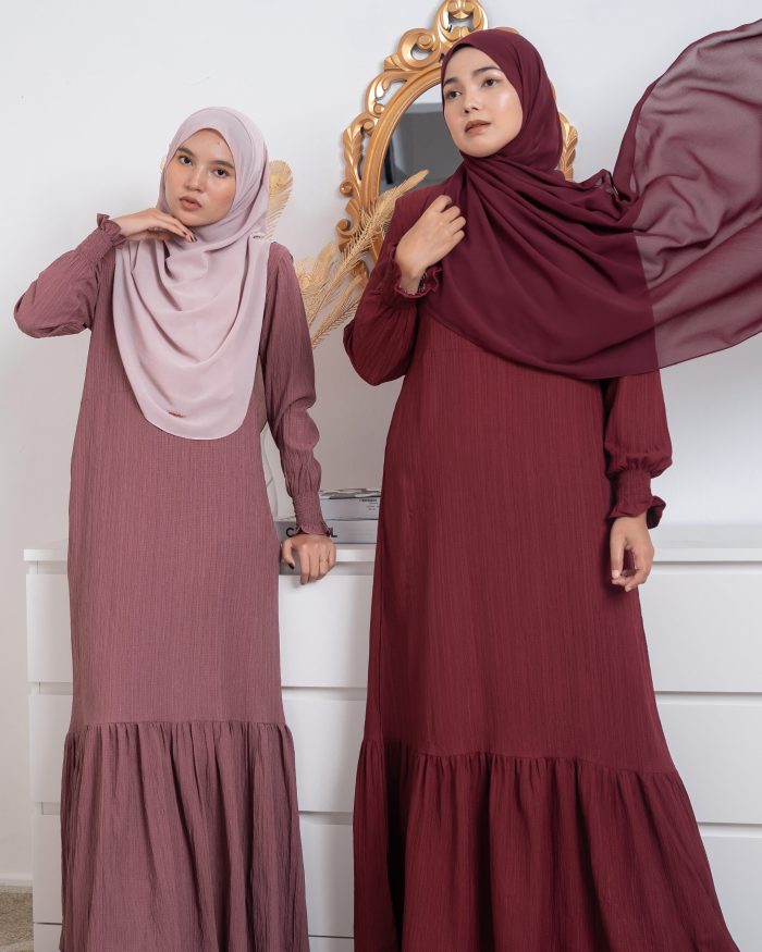 Dress Ruffle Rachel - Red Burgundy - Image 4