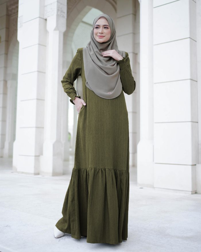 Dress Ruffle Rachel - Olive Green - Image 2