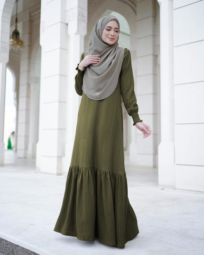 Dress Ruffle Rachel - Olive Green