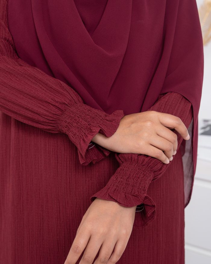 Dress Ruffle Rachel - Red Burgundy - Image 3