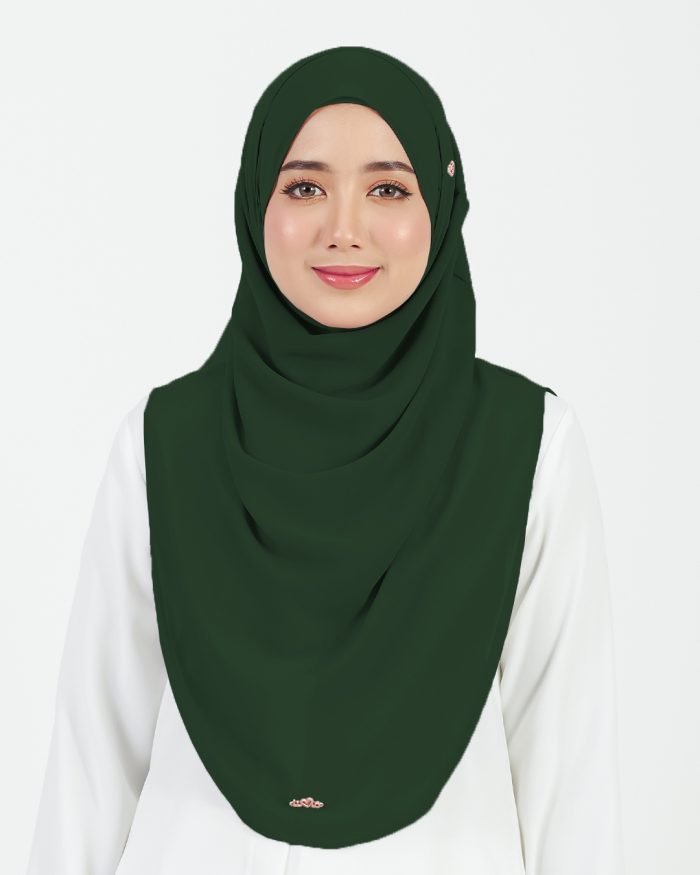 [AS-IS] Tudung Sarung Instant Chiffon Lustia (L) - Emerald Green