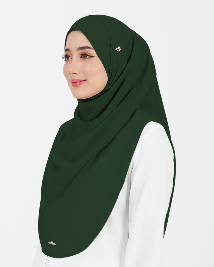[AS-IS] Tudung Sarung Instant Chiffon Lustia (L) - Emerald Green - Image 3