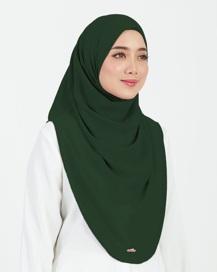 [AS-IS] Tudung Sarung Instant Chiffon Lustia (L) - Emerald Green - Image 2