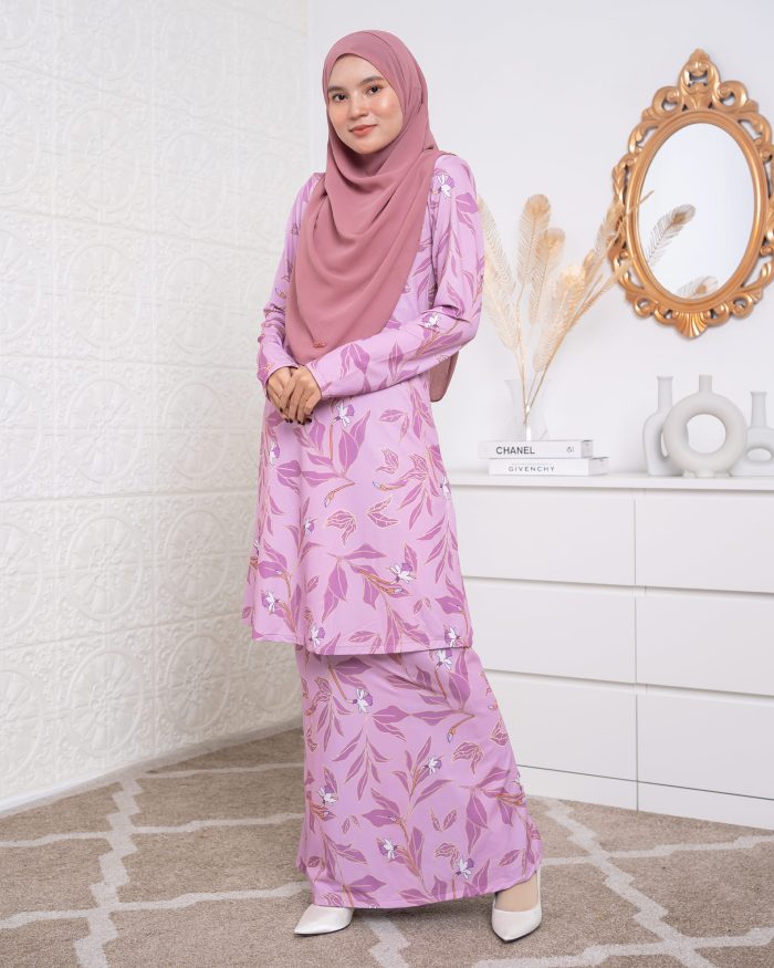 Baju Kurung Lara 2.0 - Brilliant Lavendar - Image 3