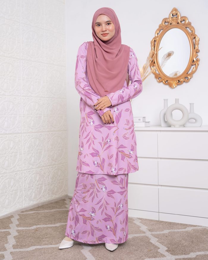 Baju Kurung Lara 2.0 - Brilliant Lavendar - Image 4