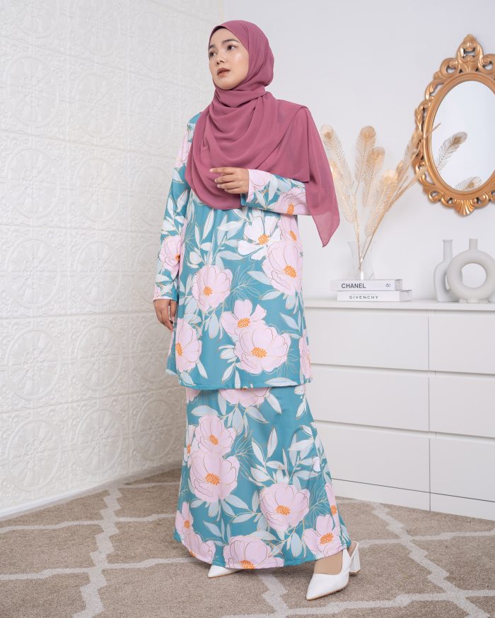 Baju Kurung Lara 2.0 - Lotus Aqua - Image 3