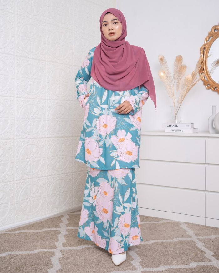 Baju Kurung Lara 2.0 - Lotus Aqua