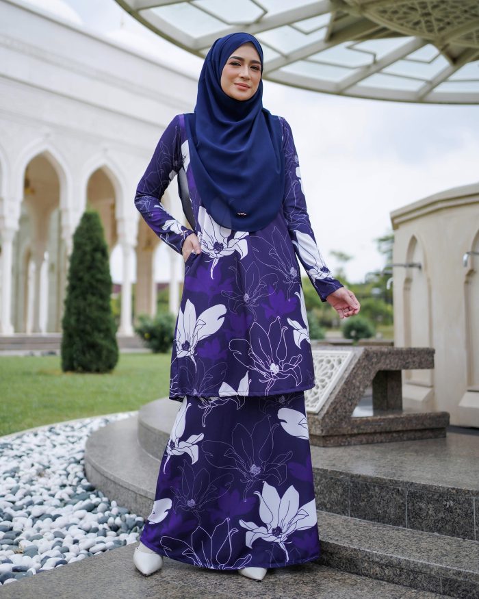 Baju Kurung Lara 2.0 - Midnight Blue - Image 2