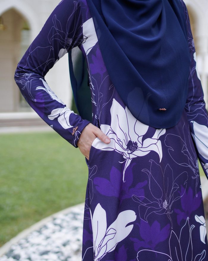 Baju Kurung Lara 2.0 - Midnight Blue - Image 5