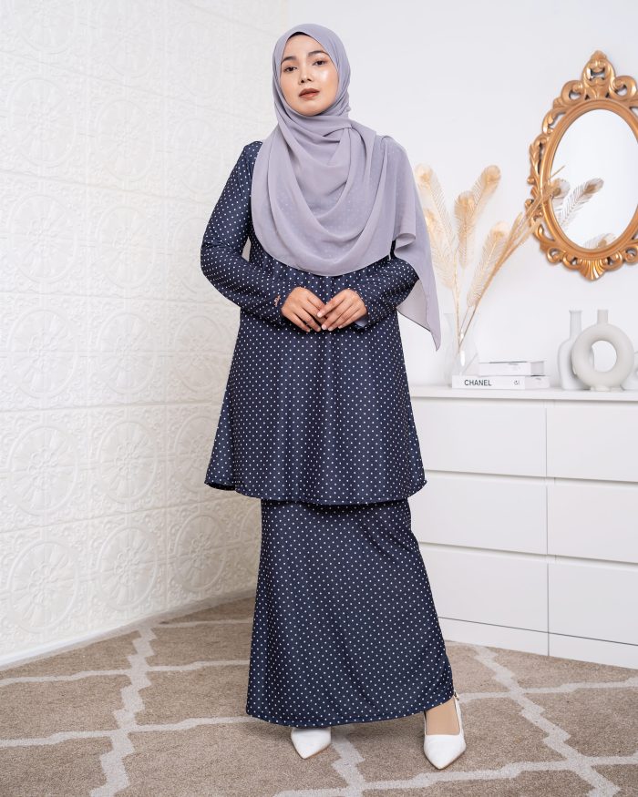 Baju Kurung Lara 2.0 - Polka Black