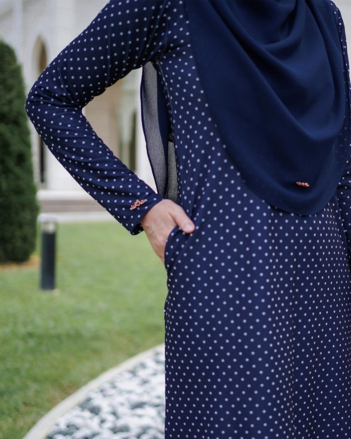 Baju Kurung Lara 2.0 - Polka Blue - Image 3